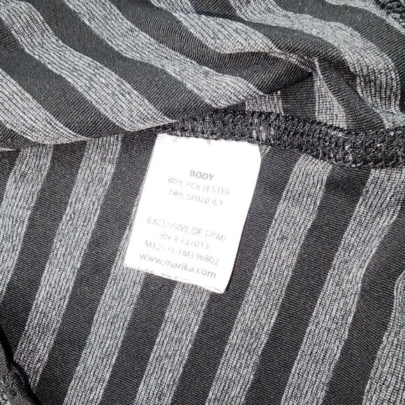 Women's Marika Dry-Wik Performance Wear Striped Racerback Tank Top Gray Black La - Picture 8 of 8